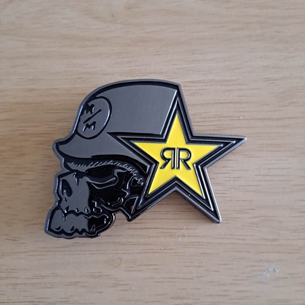Rock Star Skull Head Wearing Helmet Belt Buckle by Metal Mulisha Taiwan